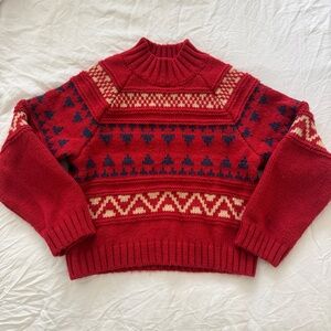 Fair Isle Red Sweater Size XS